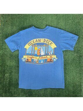Vintage 80s Daytona Beach Bar T-Shirt Blue Single Stitch Tee